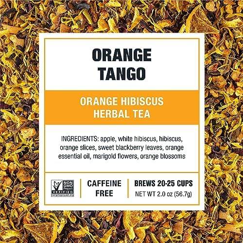 Tiesta Tea - Orange Tango, Loose Leaf, Orange Hibiscus Herbal Tea, Premium Non-Caffeinated Fruit Blend, Makes Hot or Iced & Up to 25 Cups, 2oz Resealable Pouch