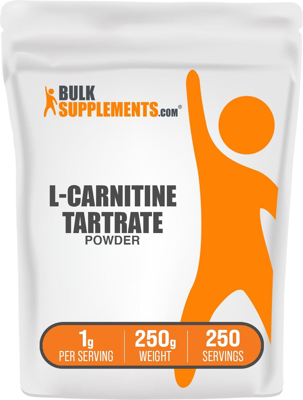 BulkSupplements.com L-Carnitine L-Tartrate Powder - Carnitine Supplement, L-Carnitine Tartrate, L Carnitine 1000mg - Amino Acids Supplement, Gluten Free, 1000mg per Serving, 250g (8.8 oz)