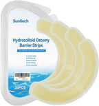 20 Pcs Elastic Ostomy Barrier Strips, Medical Grade Hydrocolloid, Ostomy Supplies, Skin Adhesive Ostomy Barrier Tape, Waterproof Leak for Ostomy Bag Ostomy Colostomy Ileostomy Supplies