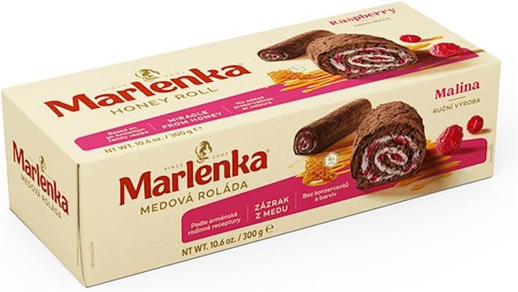 Honey roll MARLENKA with cocoa and raspberries 300g (300)