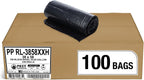 Aluf Plastics T-Tough Roll Pack Low Density Repro Blend Star Seal Coreless Rolls Bag, 55-60 Gallon Capacity, 58" Length x 38" Width, XXH Strength, Black (Pack of 100)