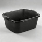 18 Qt. Dishpan, Black Multi-Purpose Plastic Wash Tub, Kitchen, Sink, Utility Basin for Cleaning, Soaking, and Storage