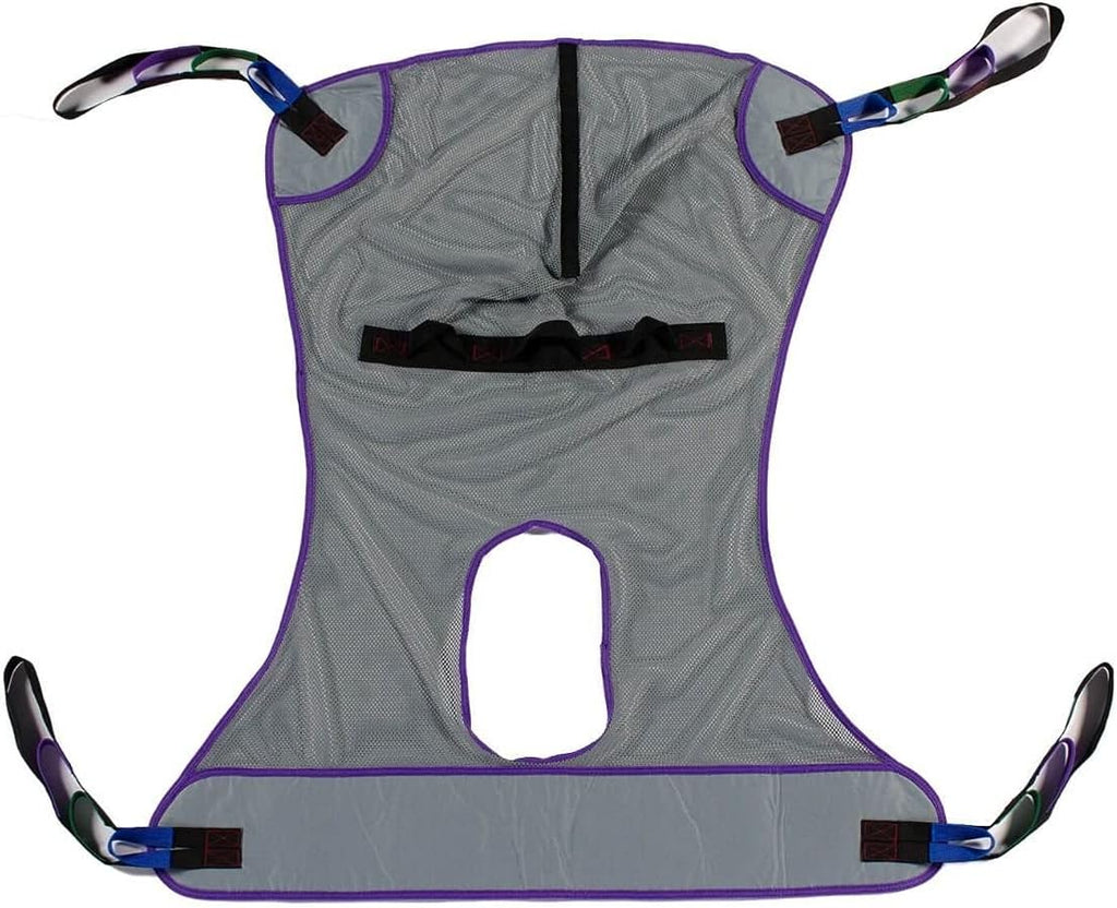 Patient Aid Full Body Commode Sling - Easy-to-Wash Mesh Fabric for Bathing and Toileting - Comfy Safe Lifting for The Elderly and Non-Weight Bearing - Medium, 200lb. Maximum Carrying Capacity
