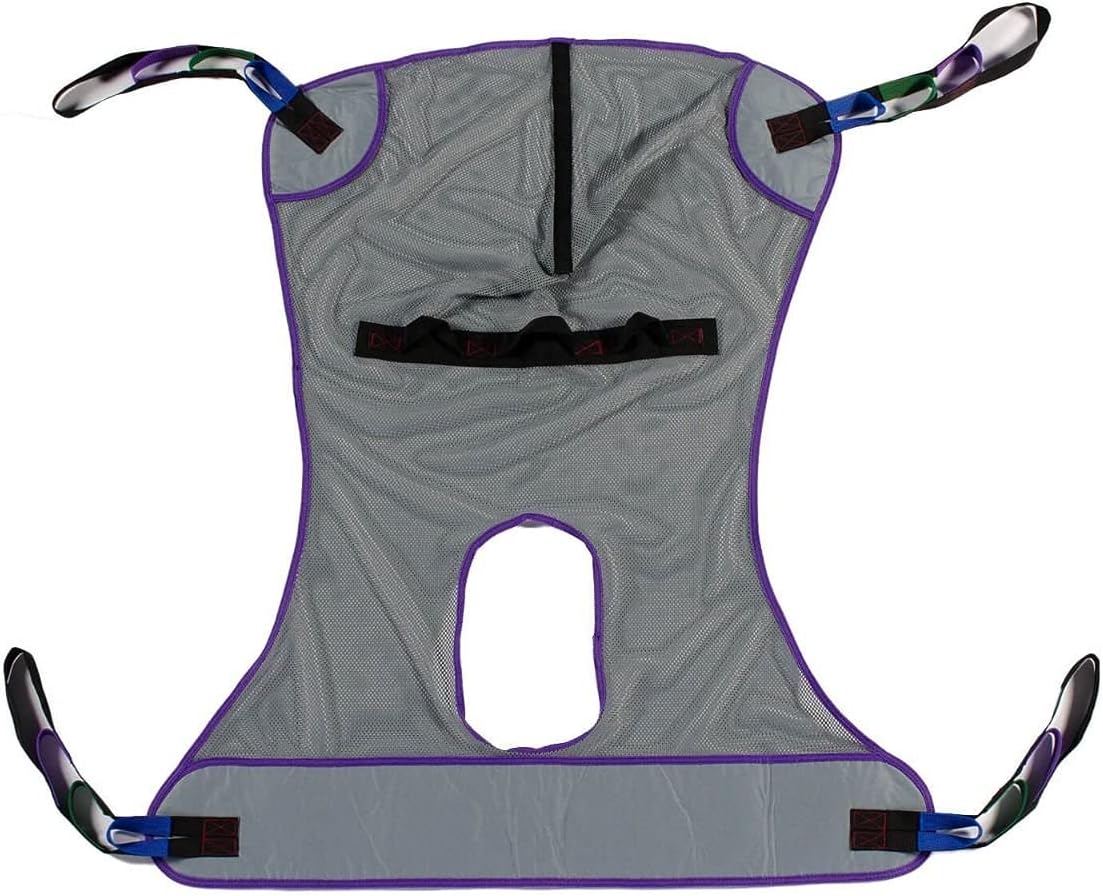 Patient Aid Full Body Commode Sling - Easy-to-Wash Mesh Fabric for Bathing and Toileting - Comfy Safe Lifting for The Elderly and Non-Weight Bearing - Medium, 200lb. Maximum Carrying Capacity
