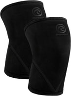 Rehband Classic 7mm V Knee Sleeve for Weightlifting, Competition Grade Powerlifting Knee Sleeve, Compression Sleeve for Crossfit, Squats, Gym & Heavy Lifts, Colour:Carbon/Black - 1 Pair, Size:Medium