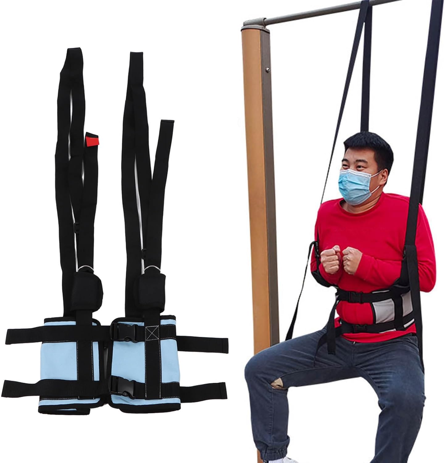 YUYTE Back Stretcher Hanging Spinal Decompression Harness Reduce Lumbar Pain Spinal Traction Stretcher