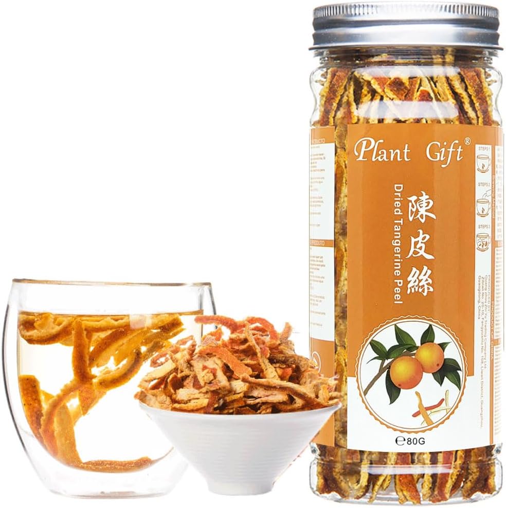 Plant Gift Tangerine Peel Tea 陈皮 Orange Peel, 100% Natural Pure Herbal Tea,Dried Mandarin Oranges, Cold Brew Tea, Dried Tangerines, Orange Peel Strips 80G / 2.82oz