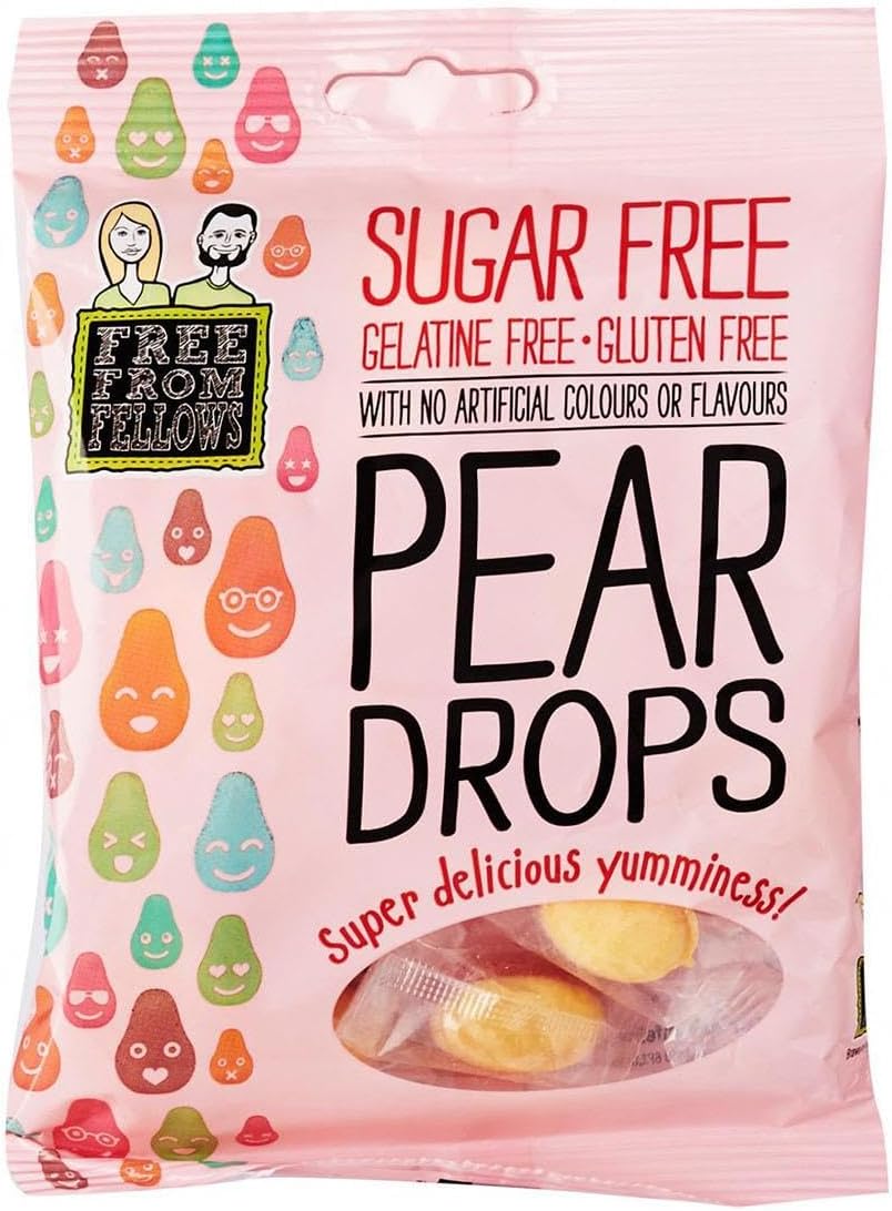 5 x Free From Fellows Sugar Free Pear Drops Sweets 2.46oz