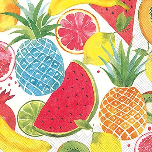 Boston International IHR 3-Ply Paper Napkins, 20-Count Lunch Size, Fruity Fruits