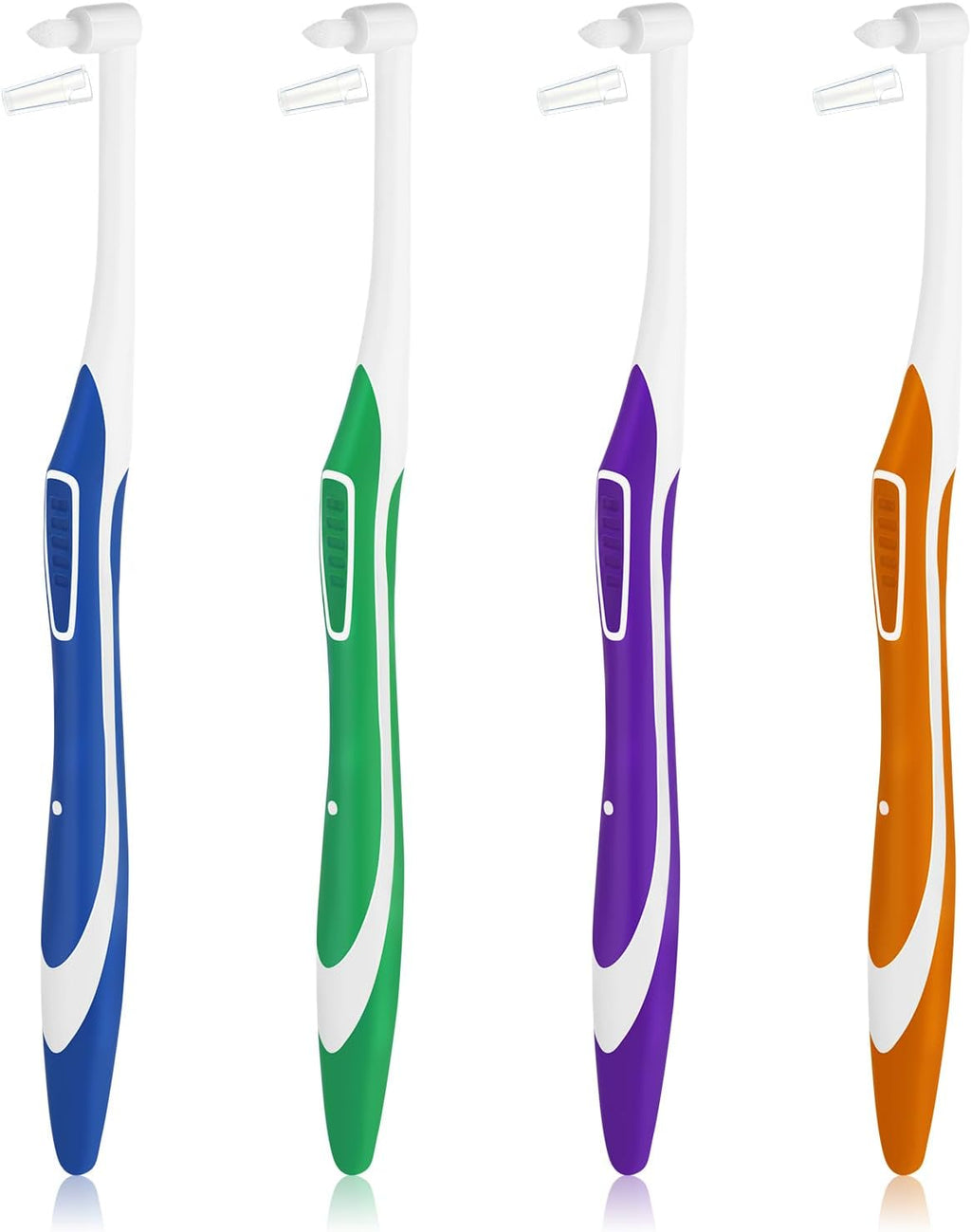 4 Pcs Tuft Toothbrush Tufted Brush, Interspace Toothbrushes End-Tuft Tapered Toothbrush Soft Orthodontic Interdental Brushes for Detail Cleaning