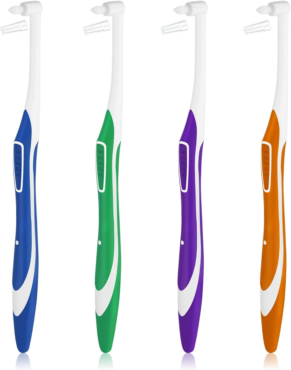 4 Pcs Tuft Toothbrush Tufted Brush, Interspace Toothbrushes End-Tuft Tapered Toothbrush Soft Orthodontic Interdental Brushes for Detail Cleaning