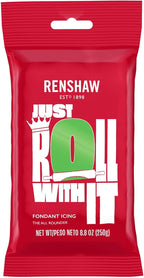 Renshaw Green Fondant Icing for Cake Decorating - Ready to Roll, Edible Fondant for Cupcakes, Cookies, & Cake Decoration, Smooth & Easy to Use, Kosher, Light Vanilla Flavor - 8.8 oz