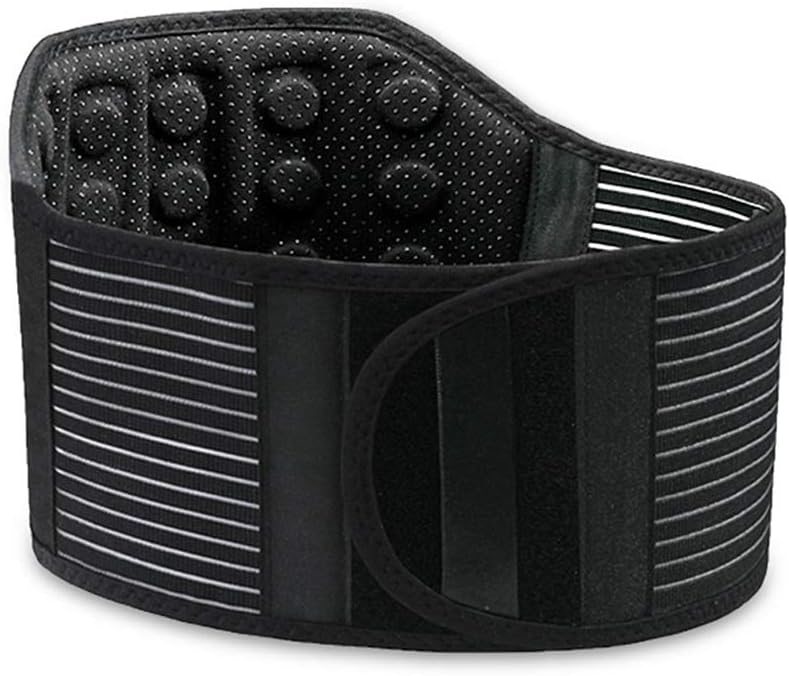 Lumbar Brace Magnetic Heat Self Heating Back Support Belt Tourmaline Magnets Fabric - Women and Men Lower Back Pain Herniated Disc (Size : L)