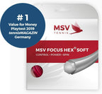MSV Focus HEX Soft Tennis String Set, 16L/1.25 Gauge, Red