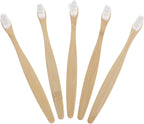 GLEAVI Soft Manual Toothbrushes for Adults 5pcs Round Head Medium Bristles White Wave Design Gentle on Gums Daily Travel Oral Care