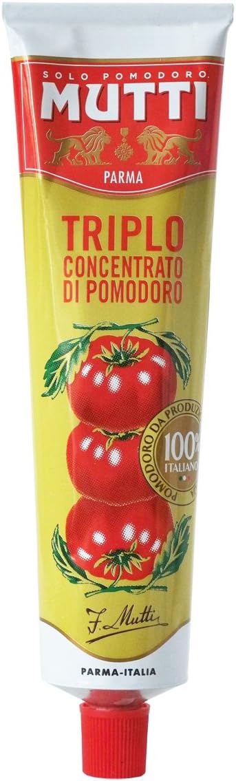 Mutti Triple Concentrated Tomato Paste (Triplo Concentrato), 6.5 oz. Tube |2 Pack | Italy’s #1 Brand of Tomatoes | Tube Tomato Paste | Vegan Friendly & Gluten Free | No Additives or Preservatives