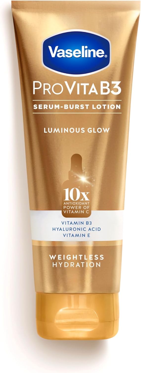 Vaseline Pro VitaB3 Serum Burst Lotion Luminous Glow Healthy, Glowing Skin, Lightweight 10x Antioxidant Power of Vitamin C with Vitamin B3, Hyaluronic Acid & Vitamin E, 7.5 Fl Oz