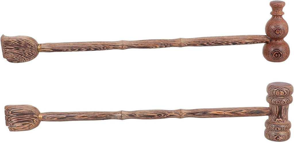 SHOWERORO 2pcs Wooden Massage Hammer Stick Dual-use Back Scratcher and Body Muscle Relaxation Massager for Manual Trigger Point Therapy and Stress Relief