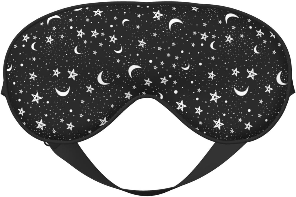 Purple Black Star Pagan Outer Space Galaxy Constellation Double-Sided Silk Sleep Eye Mask for Unisex Men Women, Comfortable Super Soft Eye Mask with Adjustable Strap£¬Light Blocking Night Blindfold