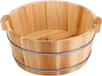 Generic Wooden Foot Bath Basin, Wooden Foot Tub, Bucket with Handle, Barrel, Foot Bath Bucket, Soothing Surface, Foot Bath, 16x36cm A.