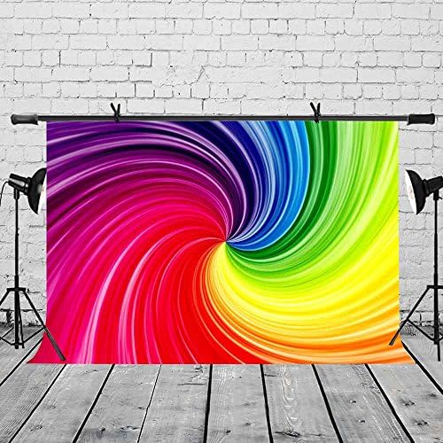 7X5ft Artistic Art Backdrop Rainbow Spiral Gradient Color Art Photography Backdrop Abstract Art Studio Photography Background Props BG632