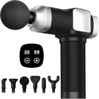Deep Tissue Massage Gun, Portable Percussion Electric Muscle Massager for Pain Relief, Handheld Massagers with 30 Speeds & 6 Attachments for Back and Neck, Gifts for Men Women