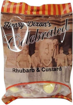 Henry Dixons Rhubarb & Custard Candy | Old Fashioned British Sweets | Individually Wrapped English Toffee | UK Favorites Hard Boiled Sweets | 4.23 Oz (120gm)