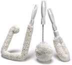 Set of 3 Glassware Cleaning Brush Kit - Non-Scratch, Foam Wine Glass Cleaning Brush Set for Glassware, Decanter, Mug, Stemware - for Home, Restaurant, Bar, Hotel - by FryOilSaver Co.