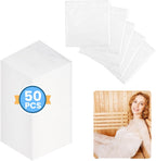 50 Pcs Sauna Bag Plastic Sheeting for Body Wrap, Disposable Sauna Bag 48 x 83 Inch Applied Inside a Far Infrared Sauna Bag Disposable Body Wraps Thicken Sauna Blanket Liners (Side Opening)