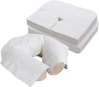 EarthLite Disposable Face Cradle and Headrest Covers, 100-Pack, Medical-Grade, Ultra Soft, Luxurious, Non-Sticking for Massage Tables & Chairs, White