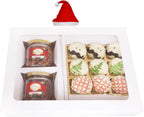 Ghasitaram Gifts Jaiccha Christmas Gifts White Christmas Hamper Box Medium with Christmas Cookies and 2 jars of Caramel Almond and Chocolated Coated Crispies