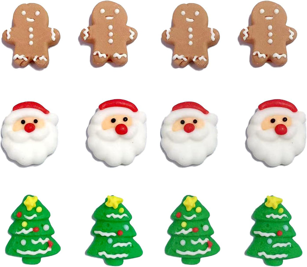 Sentovac 12pcs Edible Cake Decorations and Cupcake Toppers | Santa, Tree, Sprinkles for Christmas and Birthday Parties