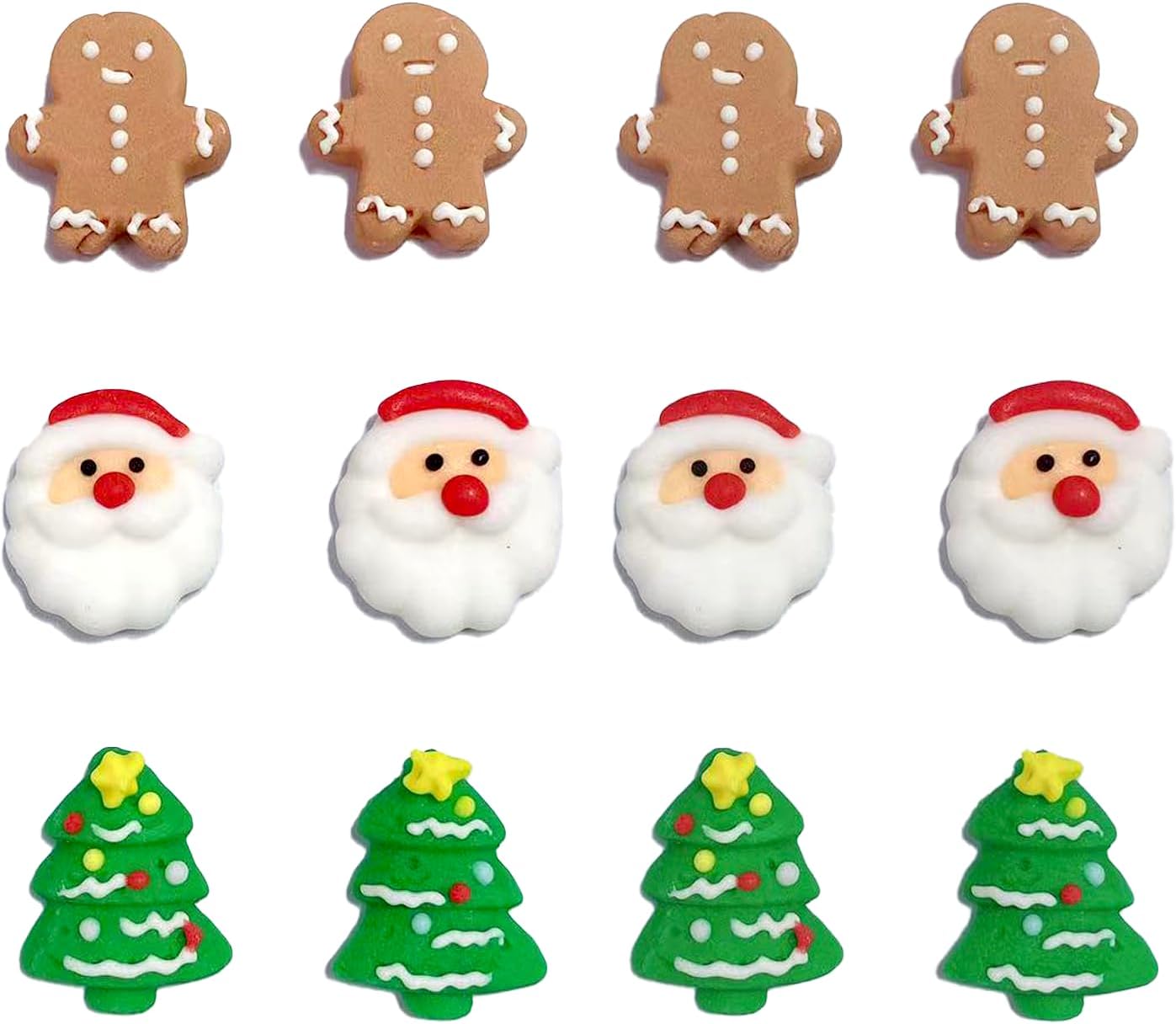Sentovac 12pcs Edible Cake Decorations and Cupcake Toppers | Santa, Tree, Sprinkles for Christmas and Birthday Parties
