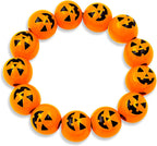 Cute Pumpkin Beaded Bracelets - Stretchable Halloween Accessory for Cosplay & Party Costume Jewelry