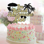 I'm Retired Ask Someone Else Cake Topper - Retirement Cake Decor - Officially Retired, Happy Retirement Party Decorations, Black gold Glitter (Black gold)