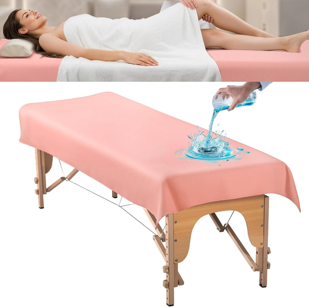 Massage Table Cover for Esthetician Beds, Reusable PU Leather Lash Bed Cover Well Protected Massage Bed in Therapy Facial Spa Tattoo Beauty Salon, Waterproof Wax Sheet Easy to Wipe Oil Stains