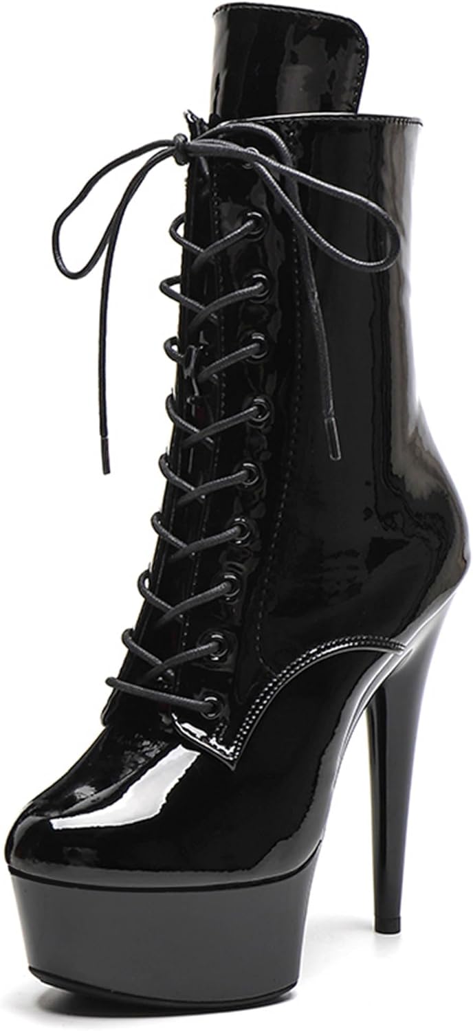 WUXIN H&P 6 in Pole Dance Boot Shoes For Women,Exotic Stiletto Shoes Platform,Stiletto Platform Pole Dancing Ankle Boots Heels