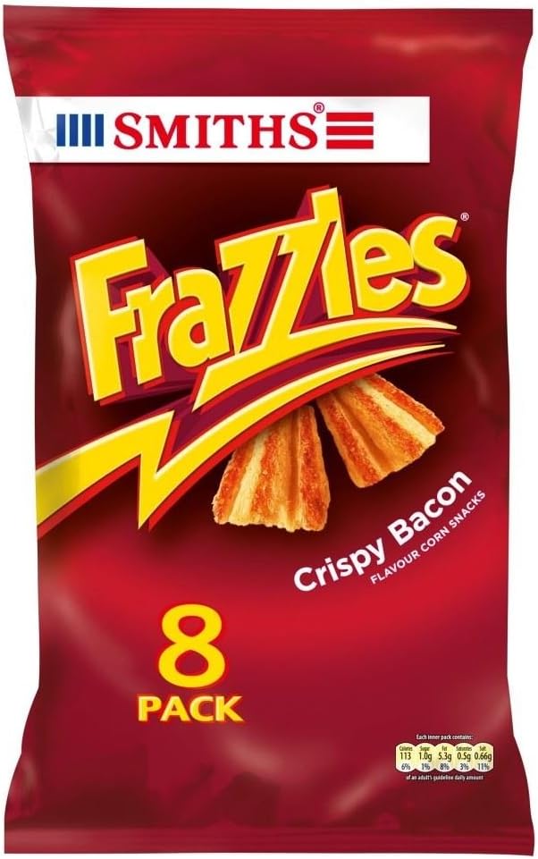 Walkers Smith's Frazzles - Crispy Bacon (8x23g) - Pack of 2