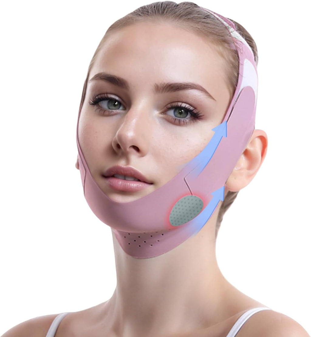 Graphene V-Line Mask Chin Up Mask V Shaped Face Mask Chin strap for sleeping,Jawline Shaper,Lilac,Medium