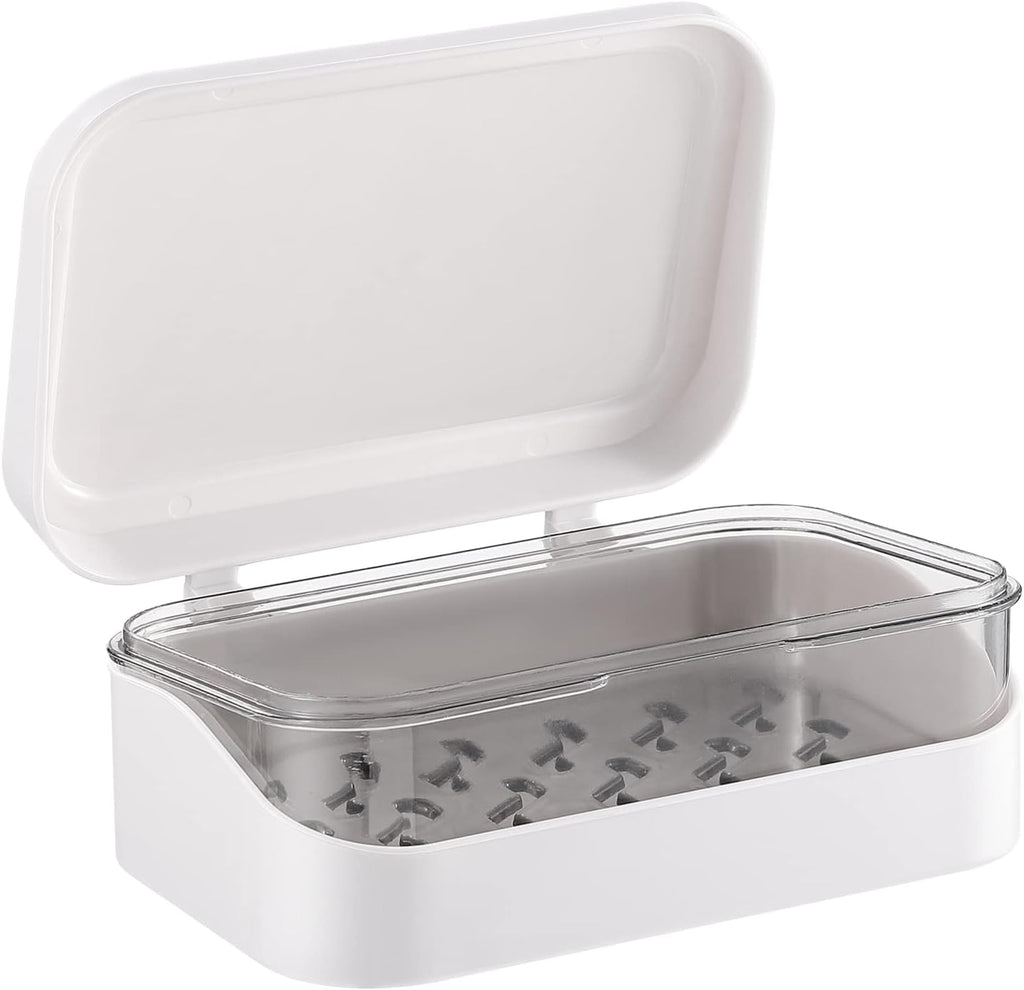 Cabilock Draining Soap Storage Case with Lid Bathroom Soap Holder with Storage Container Household Soap Rack