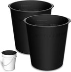2PCS 5 Gallon Bucket Liner Reusable Rubber Bucket Liners for Concrete Mix and Thinset with Graduated Measurements (2PCS-Black)