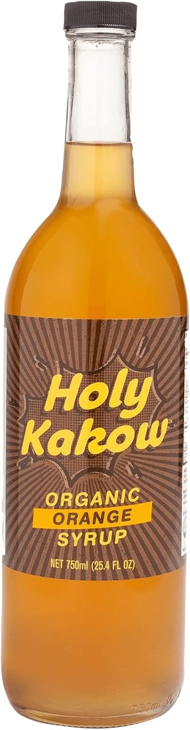 Holy Kakow Cafe Organic Orange Syrup - Orange Syrup, Coffee Syrup, Organic Syrup for Coffee, Orange Syrup for Coffee, Add to Latte, Cocktail and Shake, Real Food Ingredients, Specific Flavor - 750ml