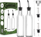 Gusnilo 8 oz (250ml) Oil and Vinegar Dispenser Set - 2PCS Olive Oil Dispenser Bottles, Syrup Dispenser & Kitchen Oil Bottles with Pour Spouts and Funnel