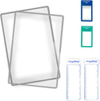 MagniPros (2PACK) Large Full Page 3X Premium Magnifying Sheet Fresnel Lens 7.5" x 10.5" with 2 Ruler Magnifiers +2 Bookmark Fresnel Lens Magnifiers for Reading Small Print & Low Vision Seniors