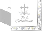 50Pcs First Communion Napkins - Silver Cross First Holy Communion Napkins, Religious Disposable Paper Towels for Christening Table Decor