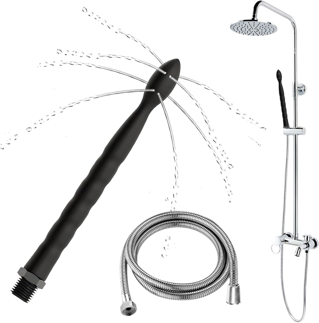 Premium Shower Enema Kit with 59-Inch Hose & 24cm Silicone Nozzle with 8 Holes - Anal and Vaginal Douche System for Colon Cleansing, Enema Irrigator Kit for Men and Women