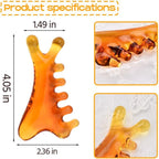 Scalp Massage Gua Sha Comb Resin Guasha Board Head Face Shoulder Massagers for Women Men Beauty Salon Body Multifunctional Facial Massager Amber Hair Shoulder Relief Guasha Tool