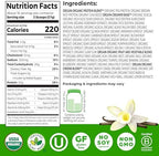 Orgain Organic Vegan Meal Replacement Protein Powder, Vanilla Bean - 20g Plant Based Protein, Gluten Free, Dairy Free, Lactose Free, Soy Free, No Sugar Added, For Smoothies & Shakes - 2.03lb