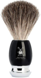 MÜHLE VIVO Black Resin Pure Badger Shaving Brush - Luxury Shave Brush for Men, Rich Lather