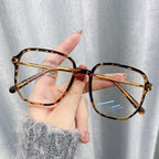 Blue Light Blocking Reading Glasses Oversized Square Computer Readers Anti UV Lightweight Flat Light Mirror Eyewear (Color : Hawksbill, Size : +100)